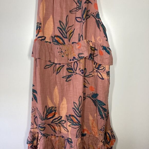 Free People Anita Floral Boho Maxi Dress Mauve Orange - Picture 5 of 16